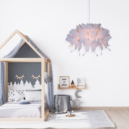 Children's pendant light FARFALLA 1xE27/60W/230V, pink