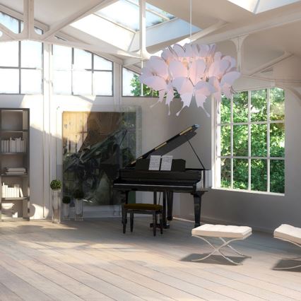 Children's pendant light FARFALLA 1xE27/60W/230V, pink