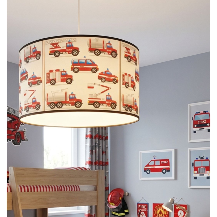 Children's pendant light KIDS ROOM 1xE27/60W/230V Ø 40 cm Firefighters