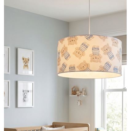 Children's pendant light KIDS ROOM 1xE27/60W/230V Ø 40 cm Teddy Bear