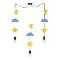 Children's pendant light on a cable TRIO 3xE27/20W/230V yellow/blue