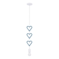 Children's pendant light on cord HETS 1xE27/20W/230V blue/white