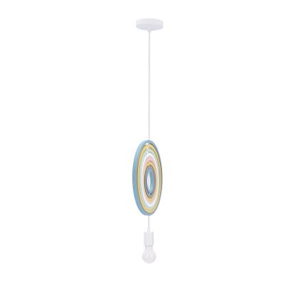 Children's pendant light on cord HOOPS 1xE27/20W/230V Ø 27 cm multicolored