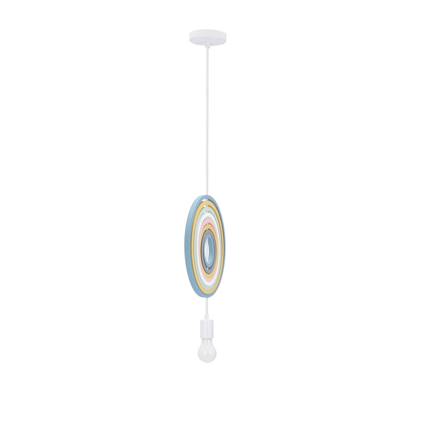 Children's pendant light on cord HOOPS 1xE27/20W/230V Ø 27 cm multicolored