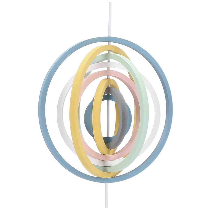 Children's pendant light on cord HOOPS 1xE27/20W/230V Ø 27 cm multicolored