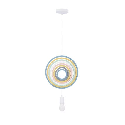 Children's pendant light on cord HOOPS 1xE27/20W/230V Ø 27 cm multicolored