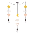 Children's pendant light on cord TRIO 3xE27/20W/230V yellow/white/pink