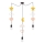 Children's pendant light on cord TRIO 3xE27/20W/230V yellow/white/pink