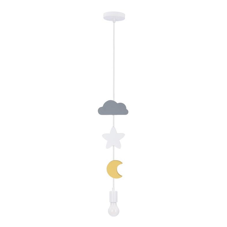 Children's pendant light with cable TRIO 1xE27/20W/230V grey/white/yellow