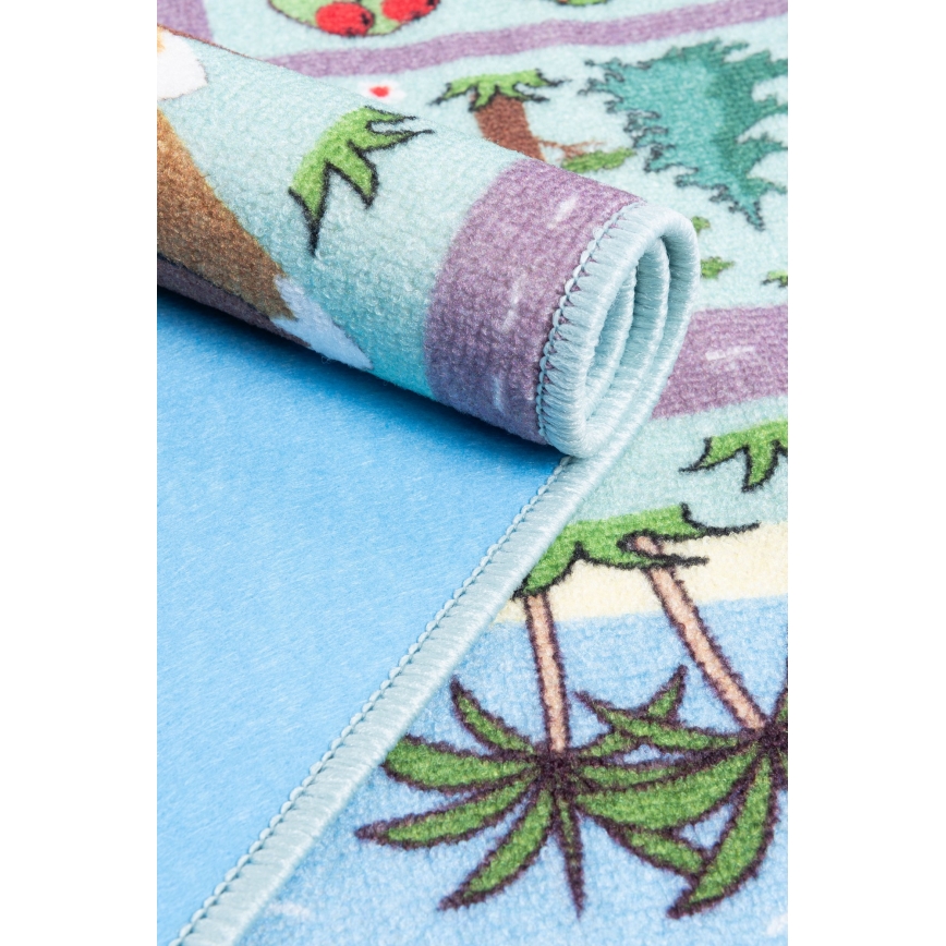 Children's rug STELLA STREETS 100x150 cm turquoise/city