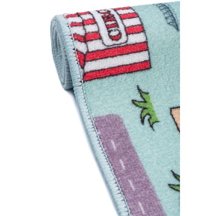 Children's rug STELLA STREETS 100x150 cm turquoise/city
