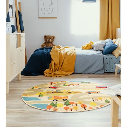 Children's rug STELLA STREETS 120 cm beige/city