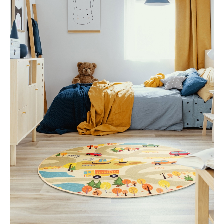Children's rug STELLA STREETS 120 cm beige/city