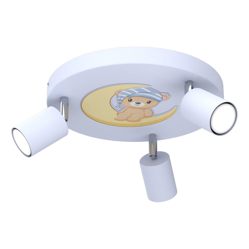 Children's spotlight FUN 3xGU10/8W/230V blue/little bear