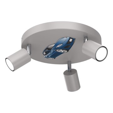 Children's spotlight FUN 3xGU10/8W/230V grey/car