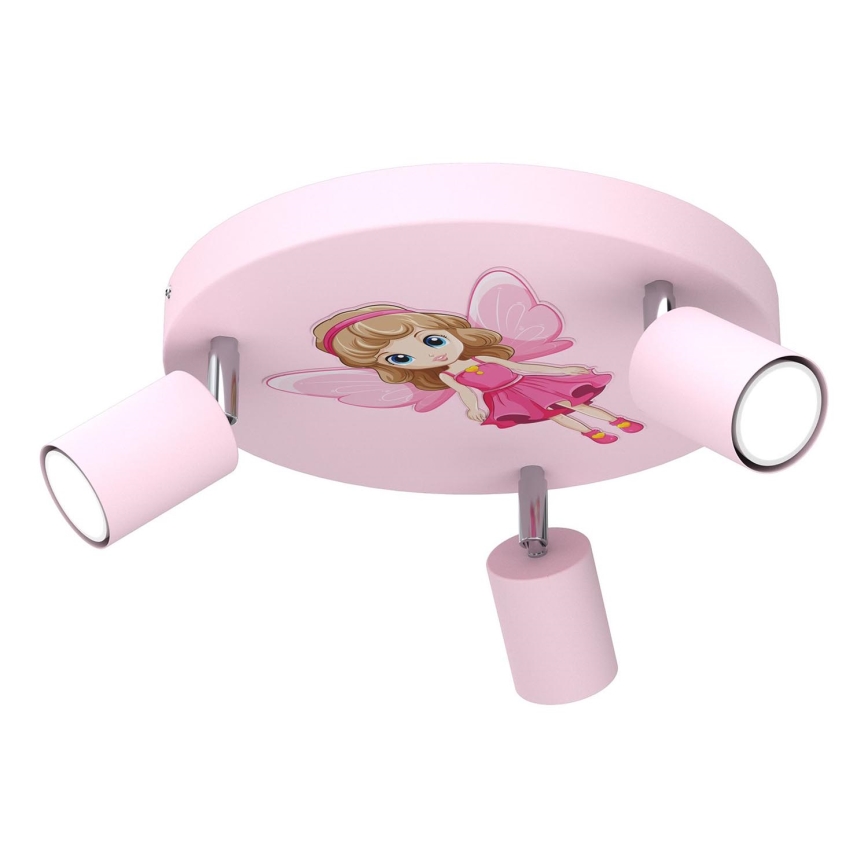 Children's spotlight FUN 3xGU10/8W/230V pink/fairy