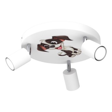 Children's spotlight FUN 3xGU10/8W/230V white/doggie