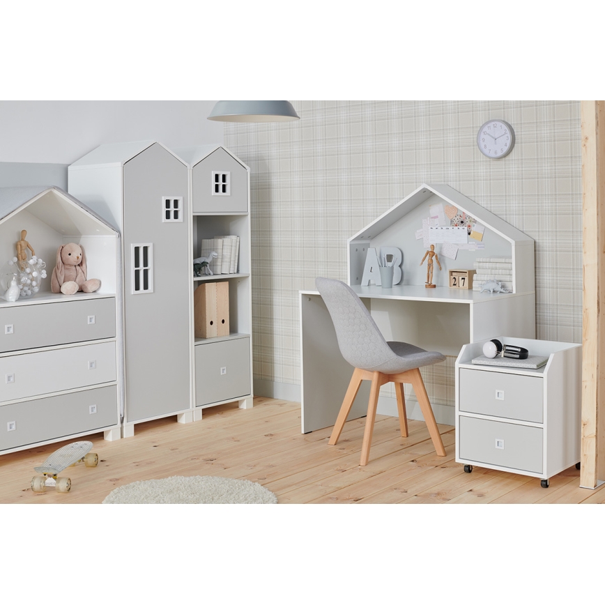 Children's storage container MIRUM 54,2x42,4 cm white/grey
