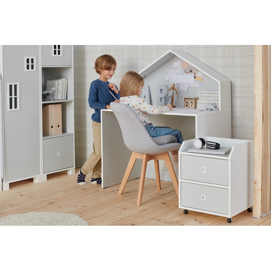 Children's storage container MIRUM 54,2x42,4 cm white/grey