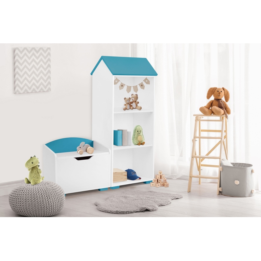 Children's storage container PABIS 50x60 cm white/blue