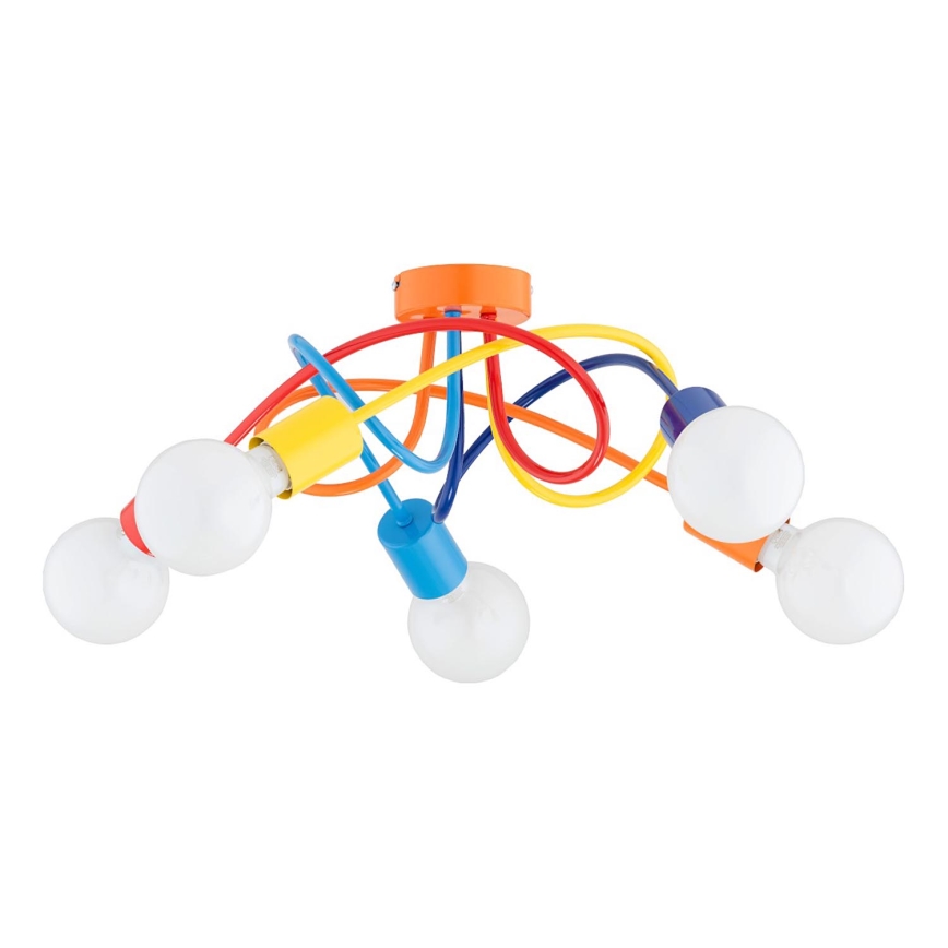 Children's surface-mounted chandelier BOSTON 5xE27/15W/230V colorful