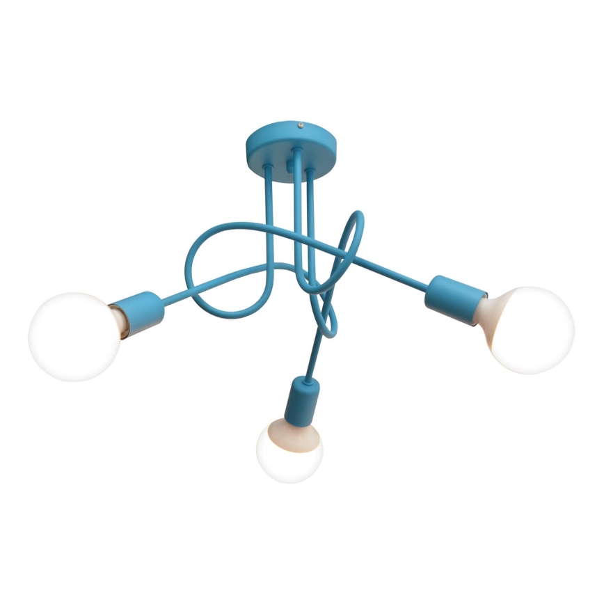 Children's surface-mounted chandelier OXFORD 3xE27/15W/230V blue