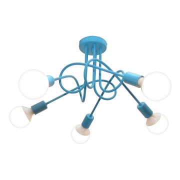 Children's surface-mounted chandelier OXFORD 5xE27/15W/230V blue