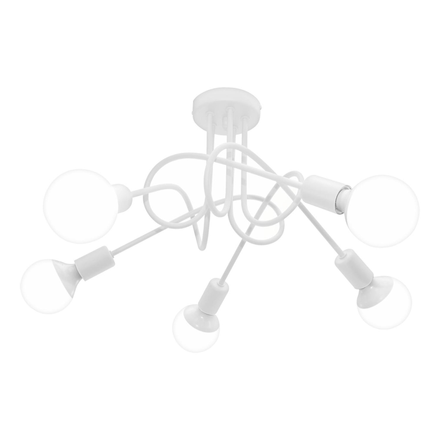 Children's surface-mounted chandelier OXFORD 5xE27/15W/230V white