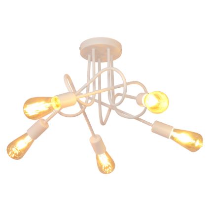 Children's surface-mounted chandelier OXFORD 5xE27/15W/230V white