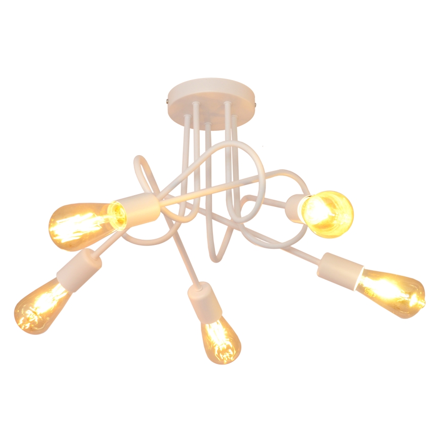 Children's surface-mounted chandelier OXFORD 5xE27/15W/230V white