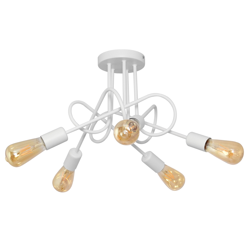 Children's surface-mounted chandelier OXFORD 5xE27/15W/230V white
