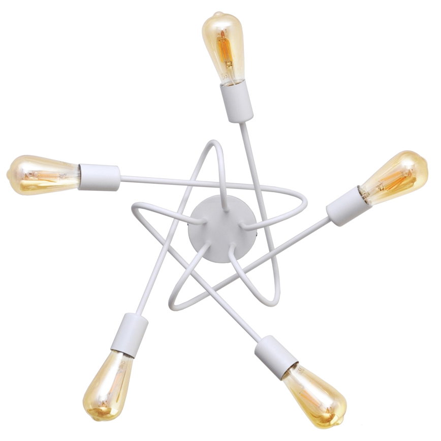 Children's surface-mounted chandelier OXFORD 5xE27/15W/230V white