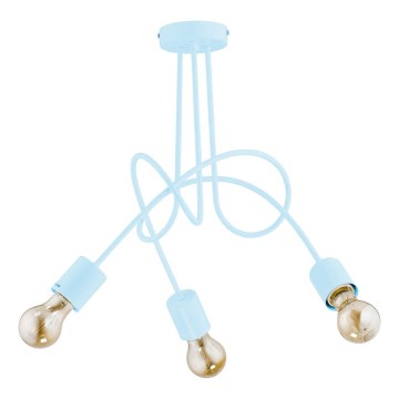 Children's surface-mounted chandelier TANGO 3xE27/60W/230V blue