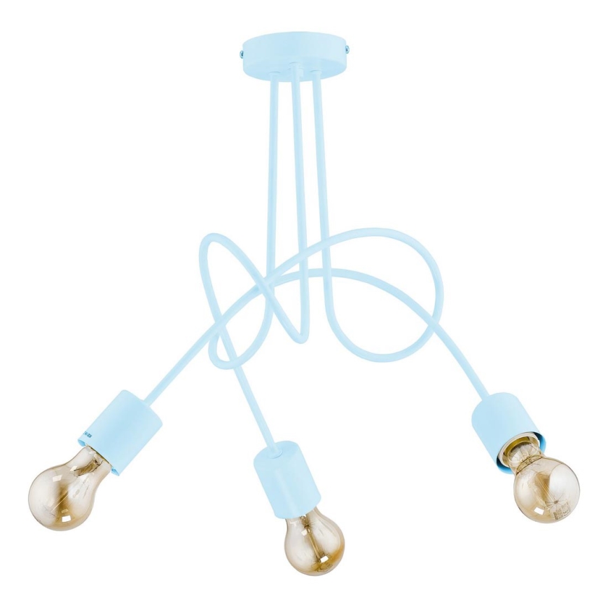 Children's surface-mounted chandelier TANGO 3xE27/60W/230V blue
