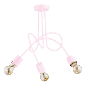 Children's surface-mounted chandelier TANGO 3xE27/60W/230V pink