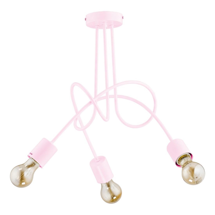 Children's surface-mounted chandelier TANGO 3xE27/60W/230V pink