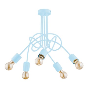 Children's surface-mounted chandelier TANGO 5xE27/60W/230V blue