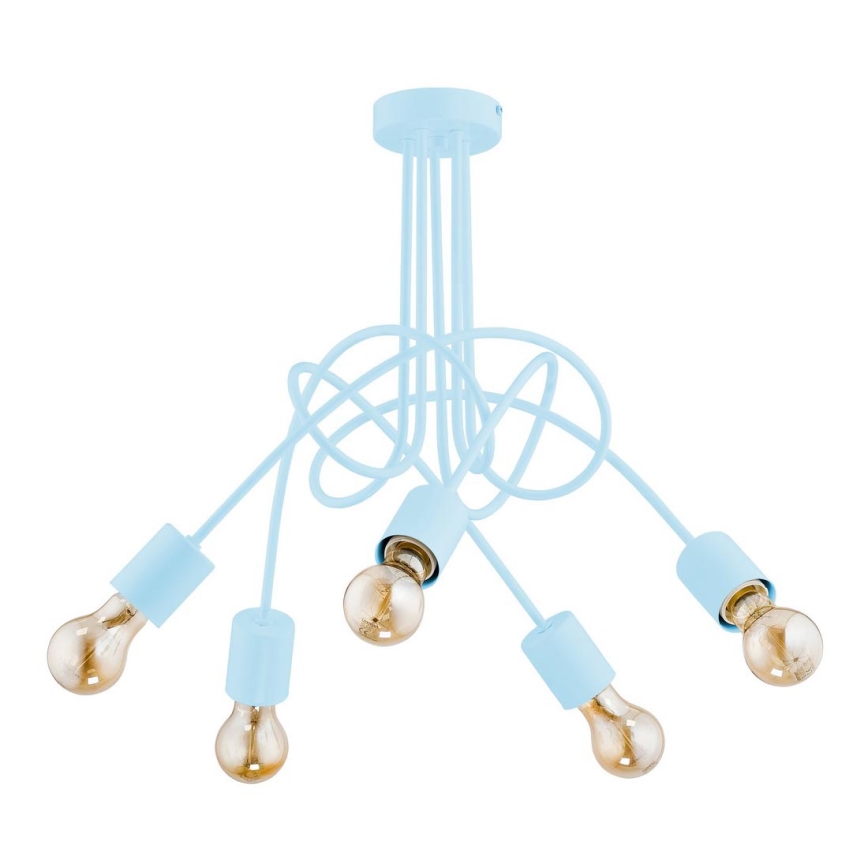 Children's surface-mounted chandelier TANGO 5xE27/60W/230V blue