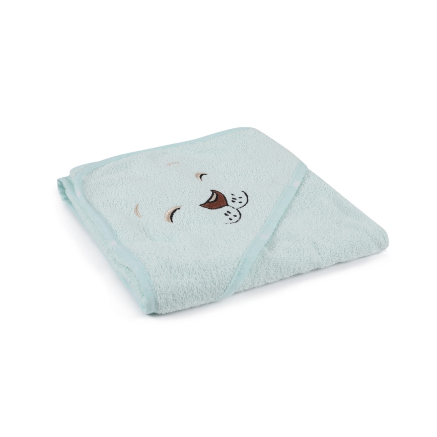Children's terry set ASLAN - bathrobe, towel, washcloth mint