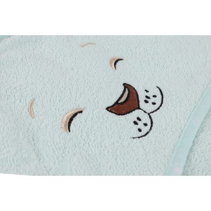 Children's terry set ASLAN - bathrobe, towel, washcloth mint