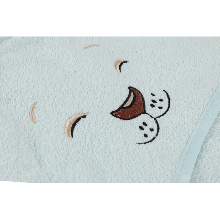 Children's terry set ASLAN - bathrobe, towel, washcloth mint