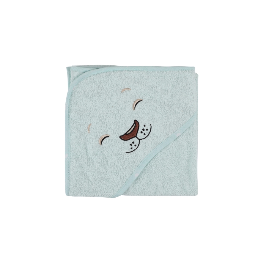 Children's terry set ASLAN - bathrobe, towel, washcloth mint