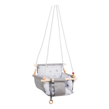 Children's textile swing SELALE white/grey