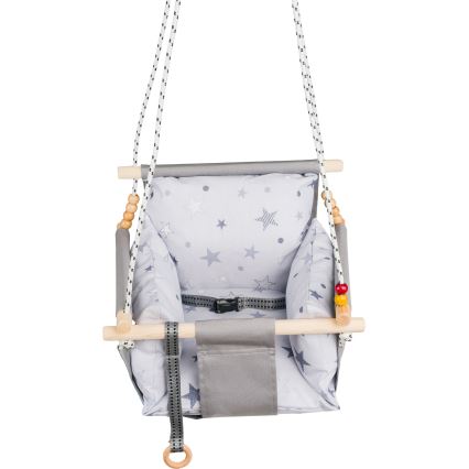 Children's textile swing SELALE white/grey