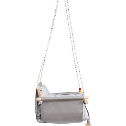 Children's textile swing SELALE white/grey
