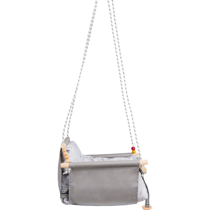 Children's textile swing SELALE white/grey