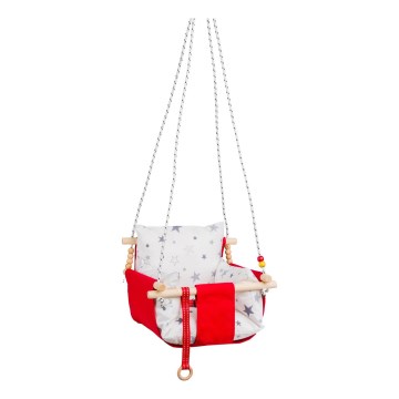 Children's textile swing SELALE white/red