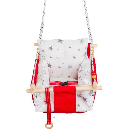 Children's textile swing SELALE white/red