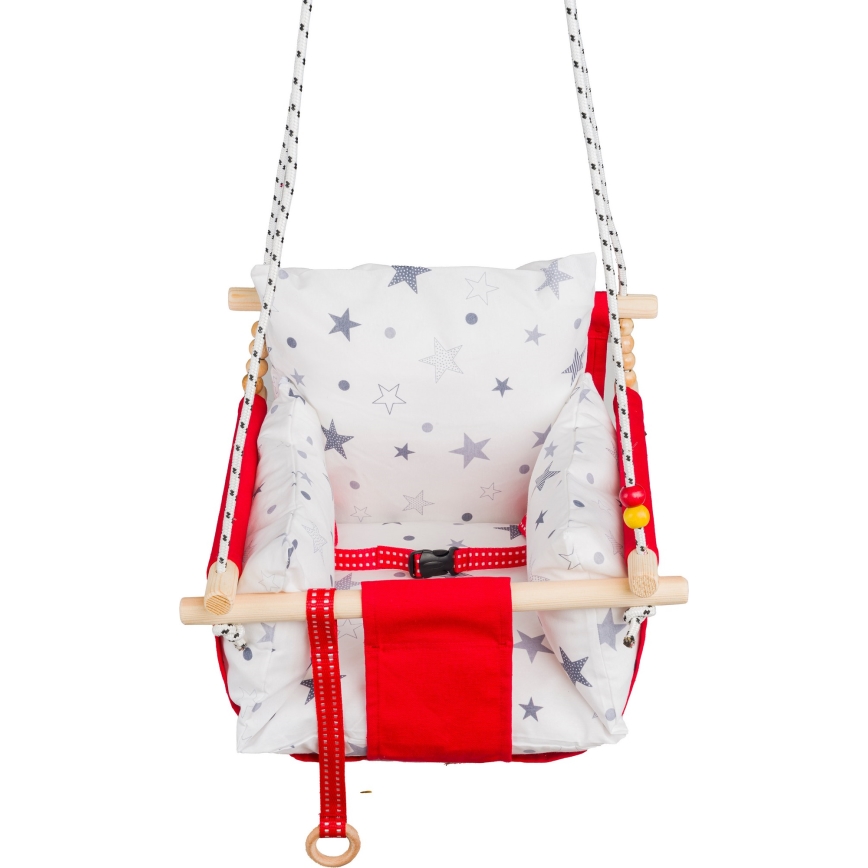 Children's textile swing SELALE white/red