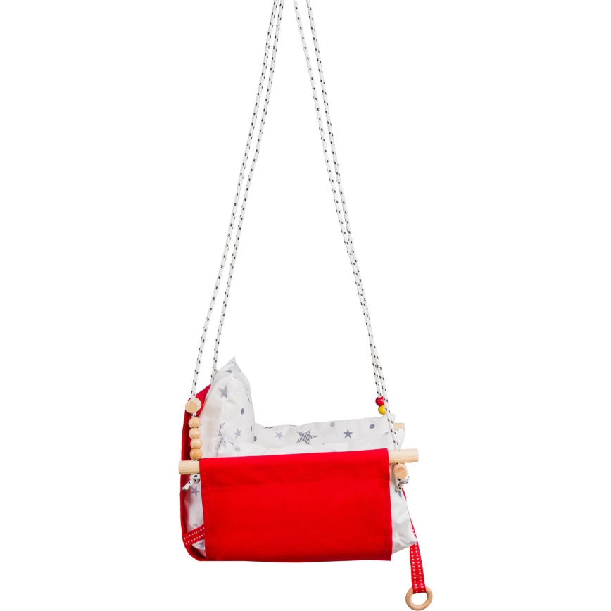 Children's textile swing SELALE white/red